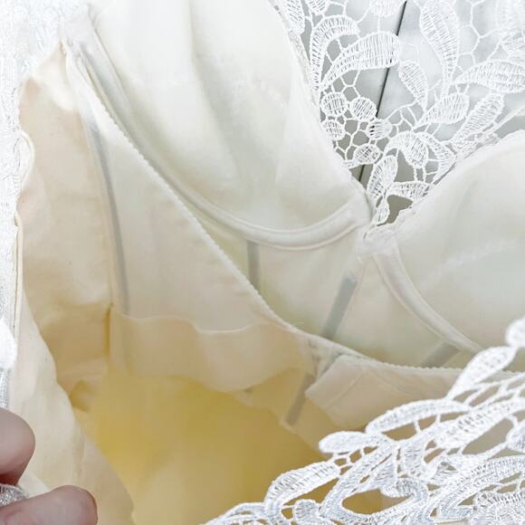 Sarah Seven Lace Overlay Sweetheart Neckline Fit and Flare Dress - Picture 10 of 12